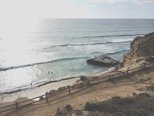 san diego sea waves near rock formation california
